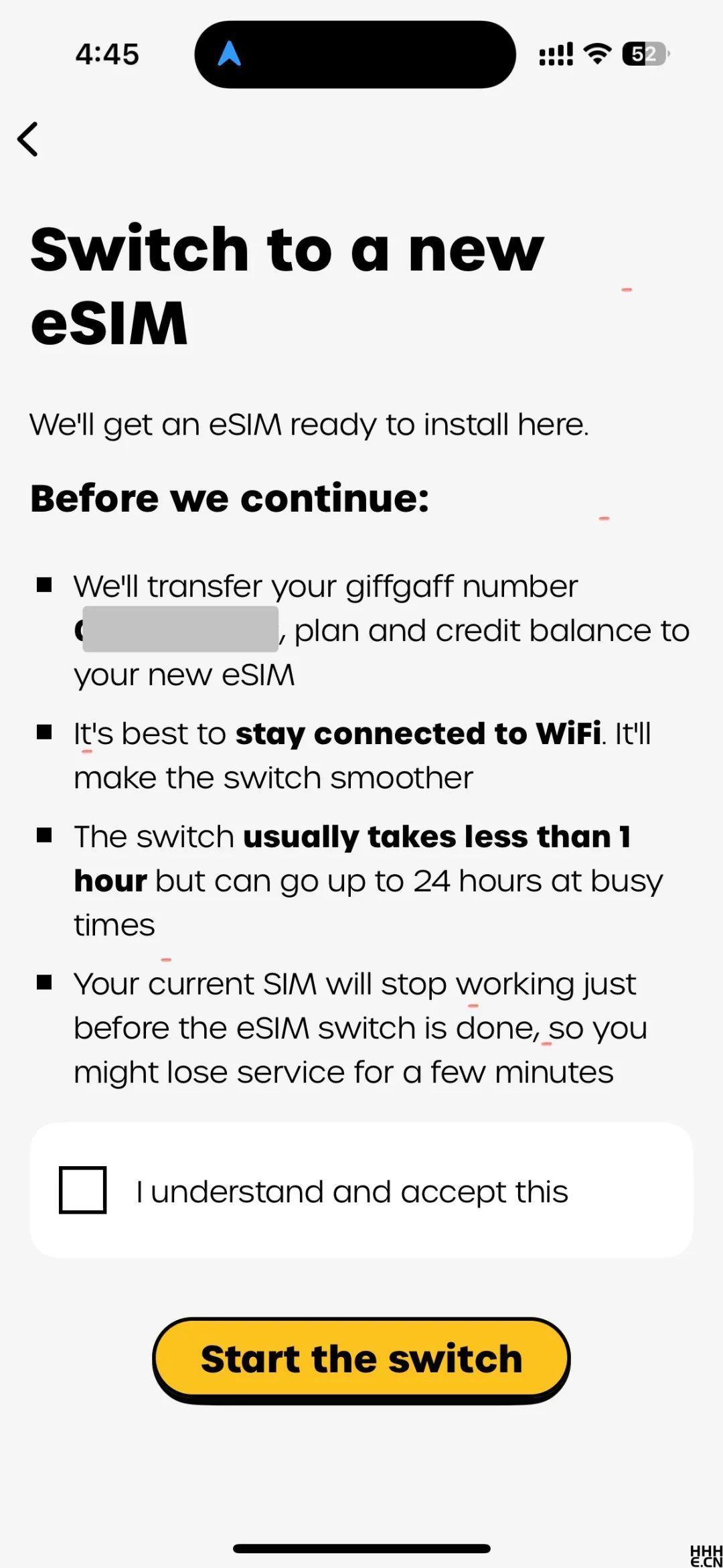 Giffgaff 确认实体卡转esim联网状态 Giffgaff 确认实体卡转esim联网状态